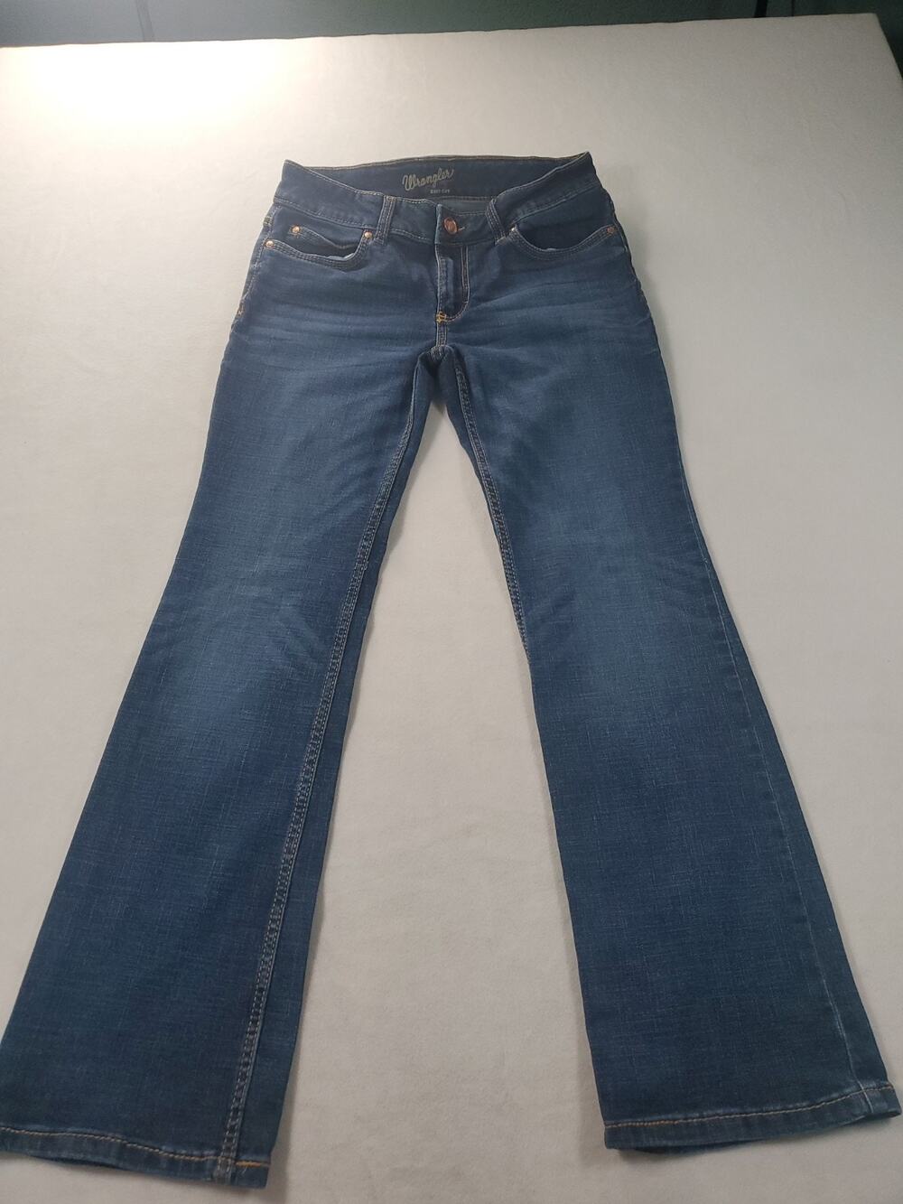 Wrangler Womens Dark Wash Boot Cut Stretch Denim Jeans Size 7x32 Western Cowgirl